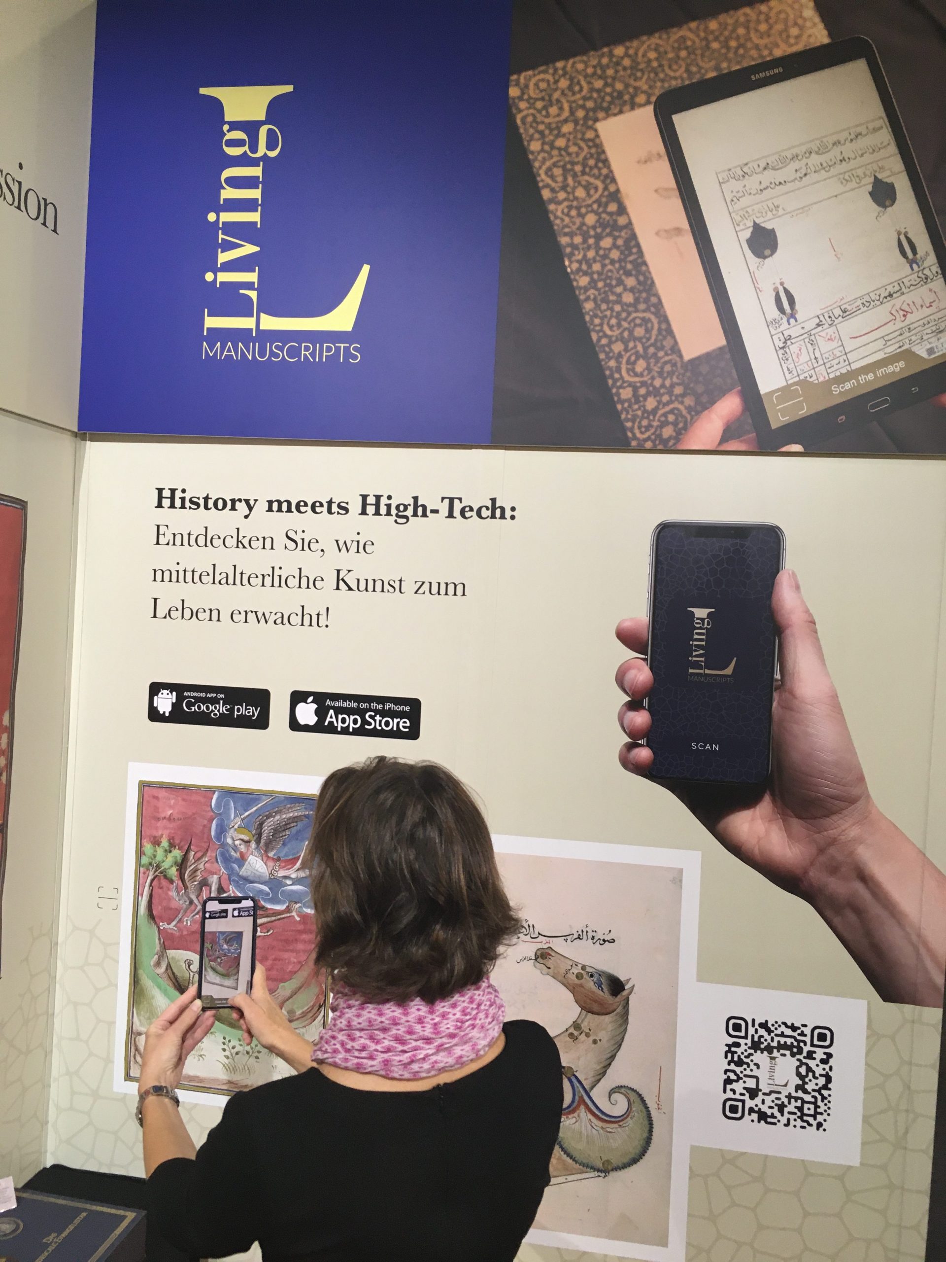 Augmented Reality, Living Manuscripts, erweiterte Realität, FBM 2019, Frankfurter Buchmesse, Messeauftritt, History meets High-Tech