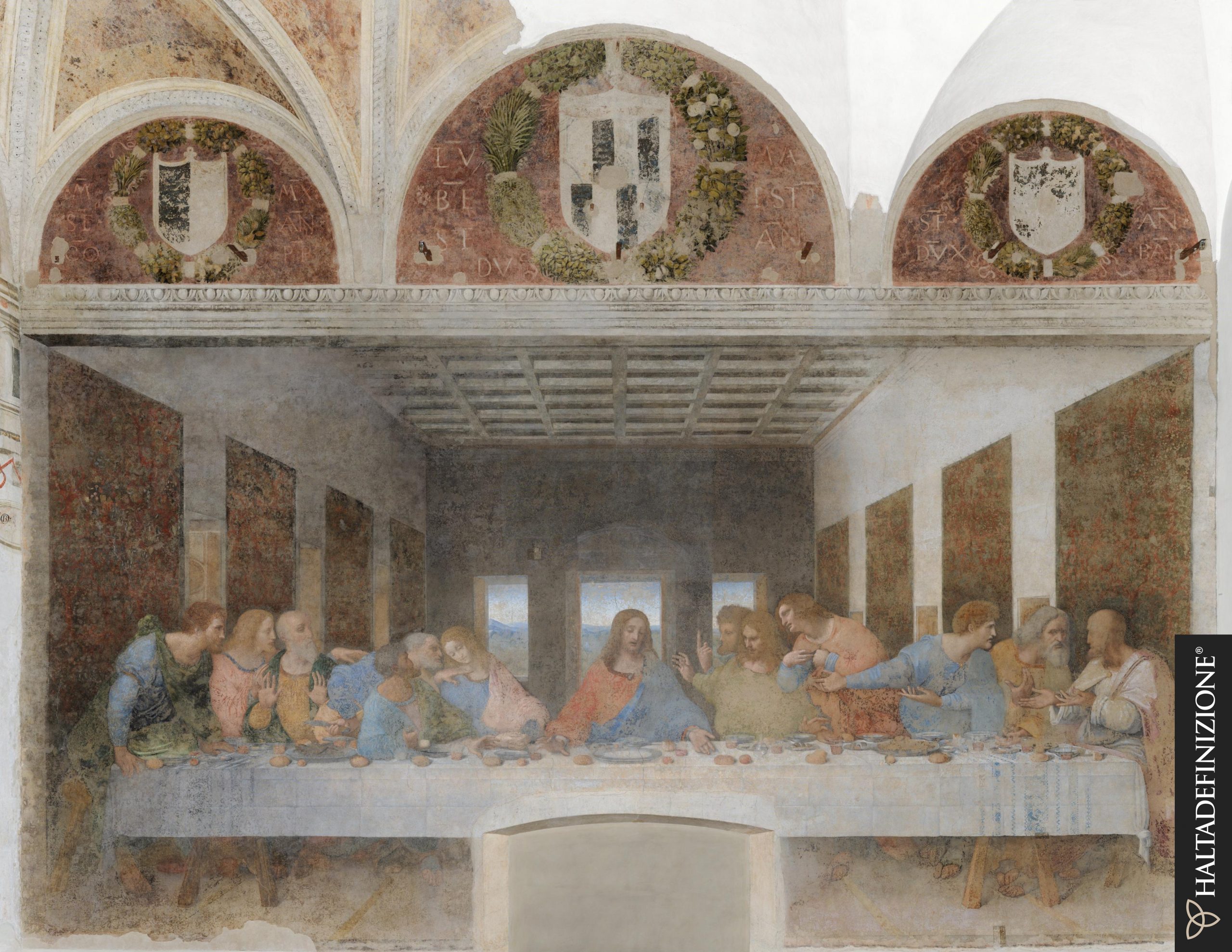 Bildnis des Letzten Abendmals von Leonardo da Vinci, gigapixel, haltadefinizione, gemälde, digital, kunstwerk