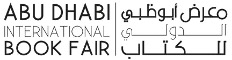 logo of book fair saying in English and in Arabic "Abu Dhabi International Book Fair"