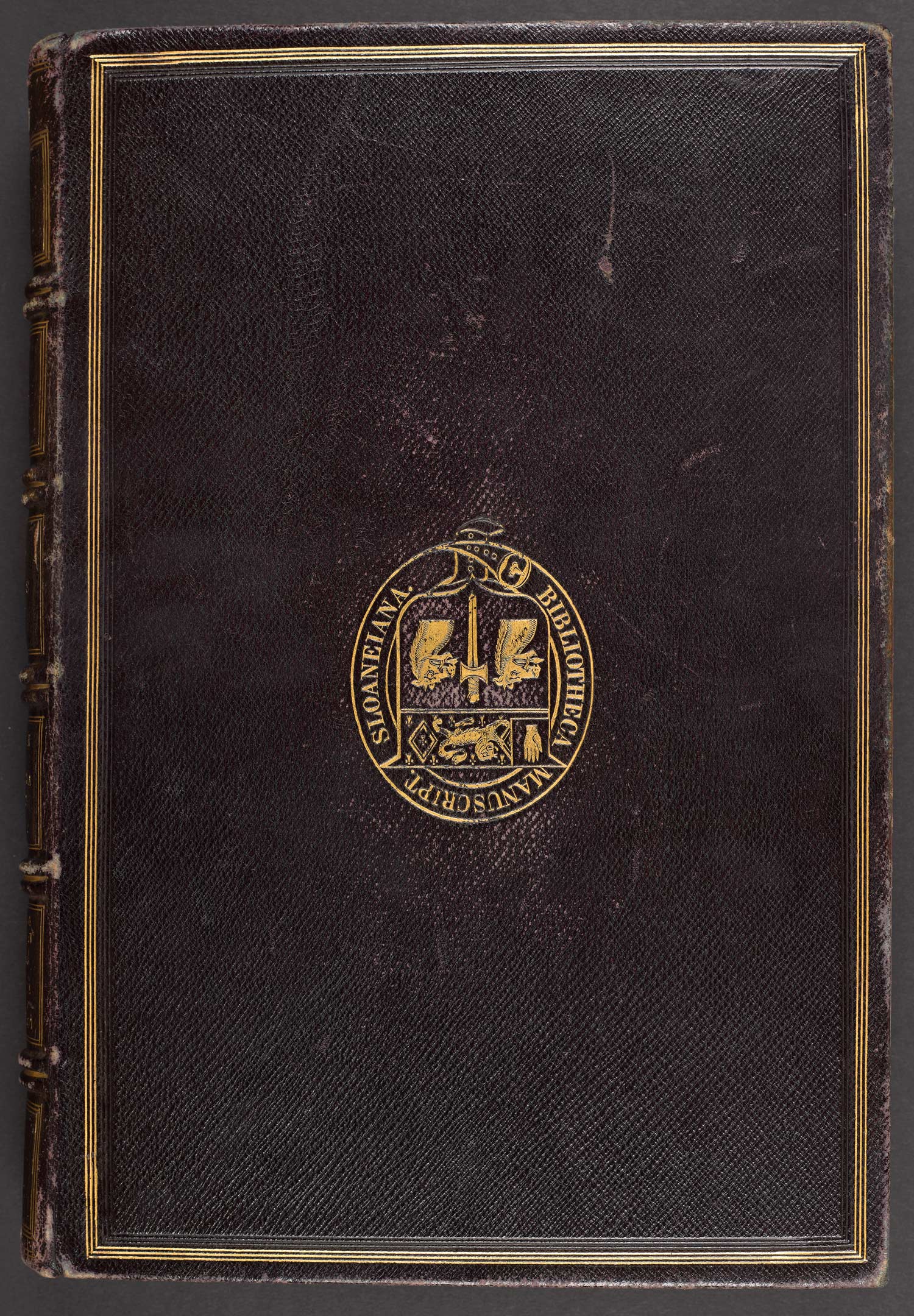 Facsimile edition About Plants and Animals with gold embossed black leather binding.